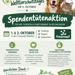 Lieben Dank an die beteiligten Fressnapfm&auml;rkte f&uuml;r diese sch&ouml;ne Aktion! 💚

#welttierschutztag #fressnapf #tierheimelisabethenhof #spendenaktion